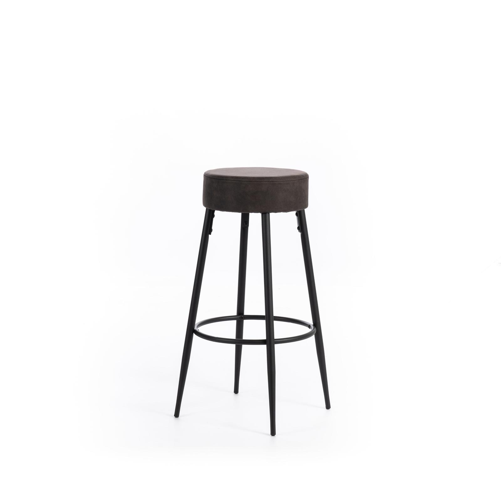 Greg - Sgabello in microfibra grigio scuro - Set da 2 pz